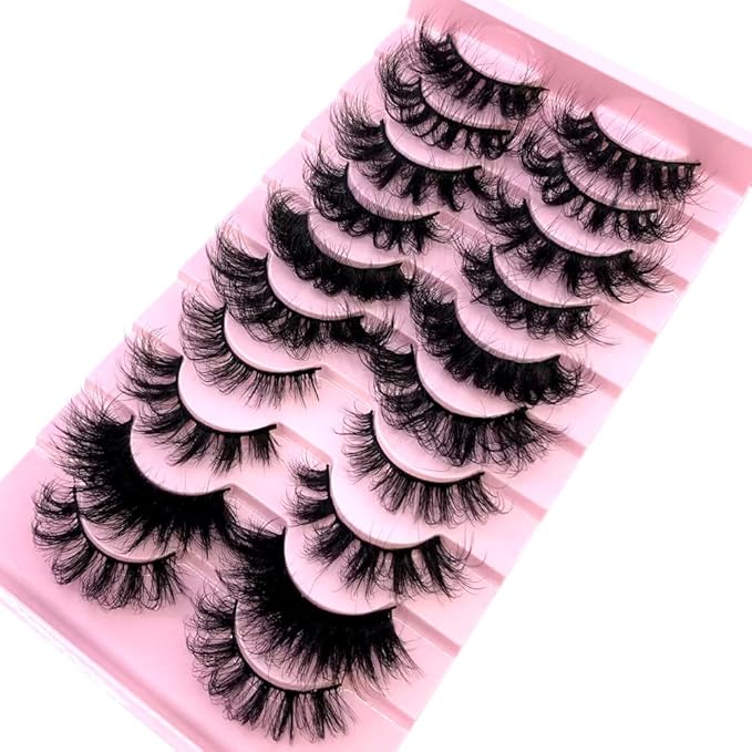 HBZGTLAD Soft Mink Eyelashes 3D Curl Winged End Eye Elongated Fake Lashes Thick Handmade Natural False Eyelash Messy Cross Lash Wholesale (MX-2)