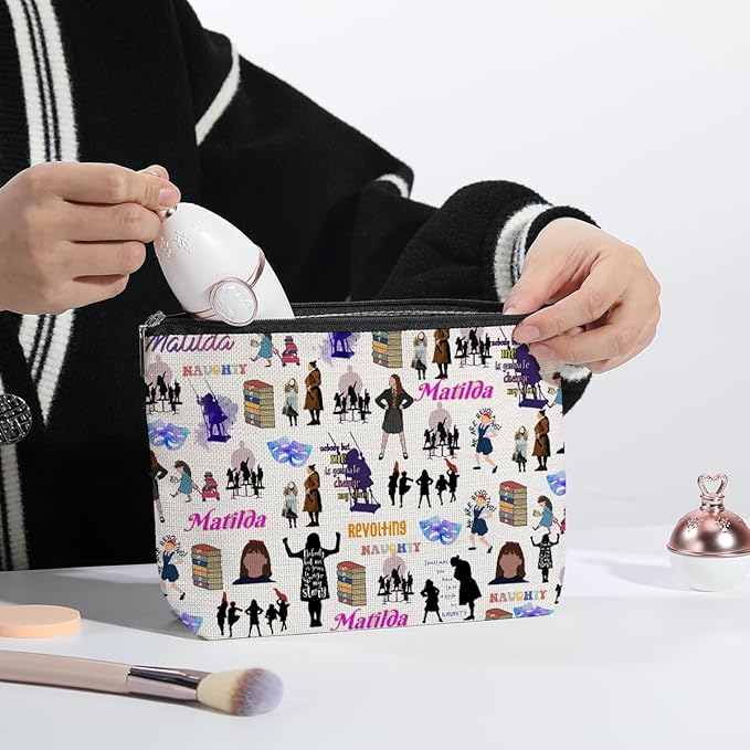 kdxpbpz Musical Inspired Gift Television Gift Comedy Tragedy Mask Theatre Drama Cosmetic Bag Musical Theatre Gift Travel Toiletry Makeup Organizer Zipper Pouch