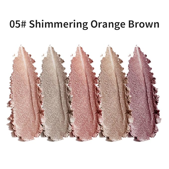 Glitter Shimmer Eyeshadow Palette – High Pigment Sparkly Metallic Eye Makeup Rose Quartz, Silver Champagne, Coral Pink, Taupe Gold & Plum Silver Shades, Long-Lasting Festival Party Eye Glitter Palette