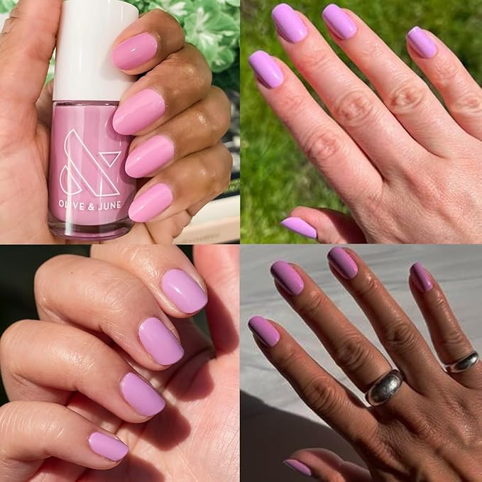 Olive & June Long Lasting Nail Polish | Valentine's Day | Gel-Like Finish No Lamp Needed | Lasts up to 10 days | Salon-Quality 15-Free, Vegan & Cruelty-Free Chip-Resistant | Fierce & Loving Lilac