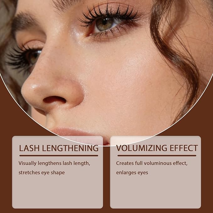 2PCS Steel Tube Eyelash Primer, Tubing Mascara, Waterproof Metal Wand Mascara, Natural and Non-smudged, Flake-Free, Clump-Free Quick-Drying for Women