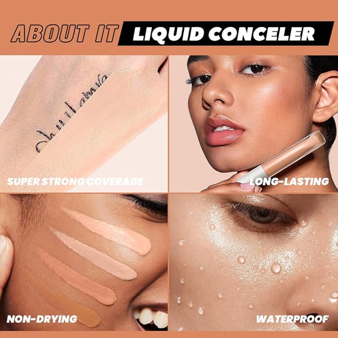 Kaely Liquid Concealer for Older Women, Under Eye Brightener Full Coverage Concealer for Dark Circles, Color Correcting Foundation Face Makeup Waterproof, Vegan & Cruelty-Free, 06 Medium Tan