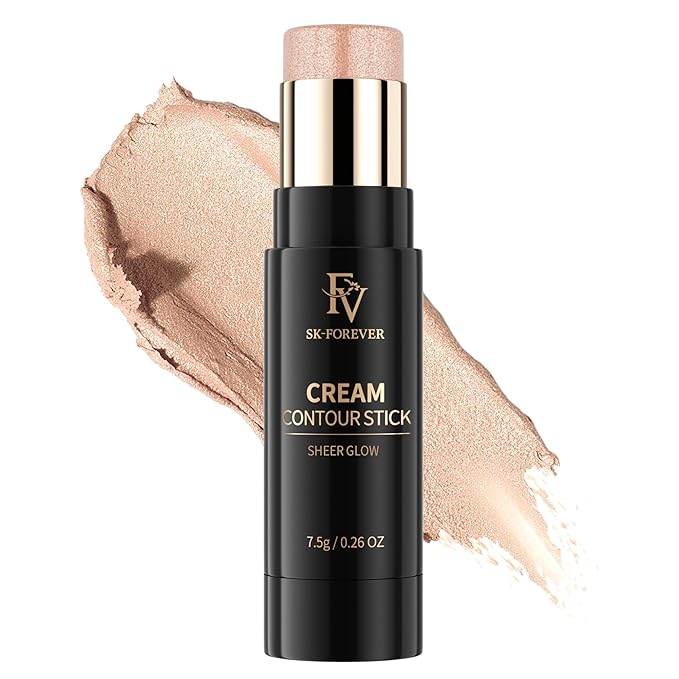 FV Cream Highlighter Stick, Natural Glow Finish & Blendable, Long Lasting Highlight Stick for Glowing Skin & Eyeshadow, Cruelty-free, 05 Sheer Glow