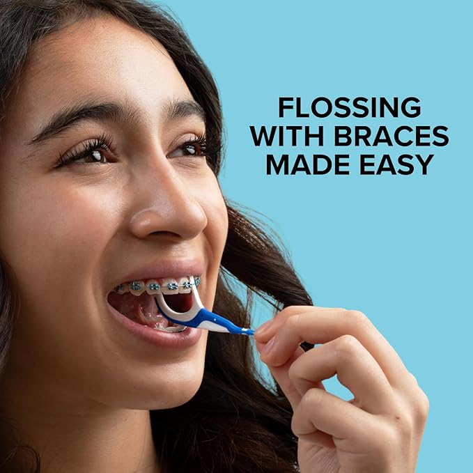 OrVance Braces Flosser - Designed for Braces for an Easy & Effective Clean, Ultra Strong Floss - 40 Count (Pack of 4) - (Packaging May Vary)