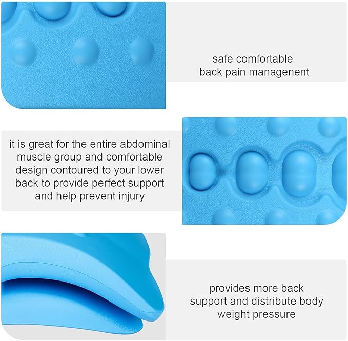 Z3 Back Stretcher for Back Pain Relief, Lower Back Stretcher Back Stretching Cushion, Lumbar Stretcher Device Helps with Spinal Stenosis Herniated Disc Sciatica Nerve, Blue (Blue)