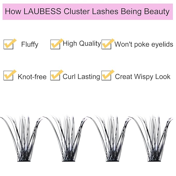 Cluster Lashes 240pcs 40D DIY Eyelash Extension D Curl Long Individual Lashes Mixed Tray Faux Mink Lash Clusters Extensions 0.07 0.10 Black (40D-0.07D-9-16mm)