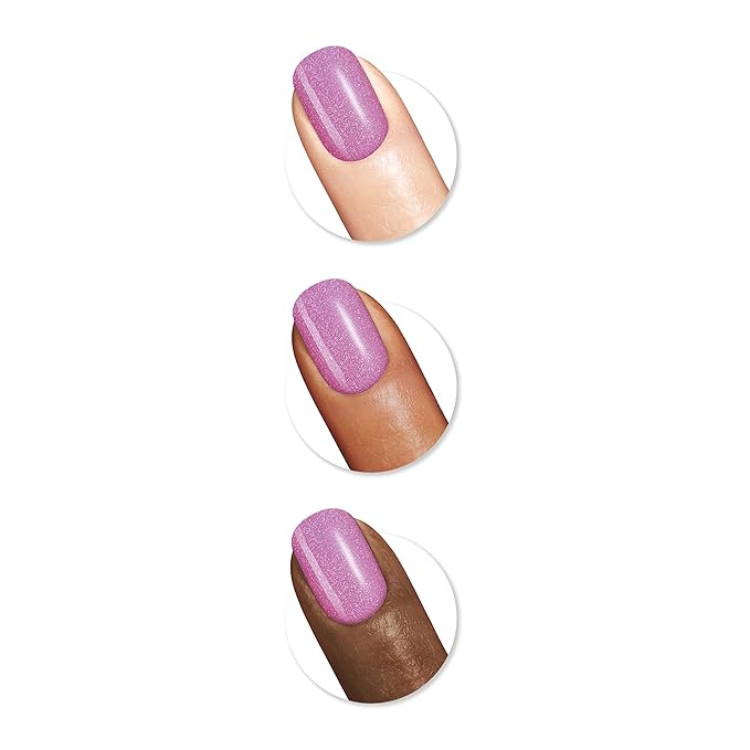 Sally Hansen Miracle Gel Salon Quality Nail Polish | Gel-Like Formula, Two-Step System, No UV Light Needed, Long Lasting | Opaque, Shimmer | 512 Quartz And Kisses | Fuchsia Pink Nail Color