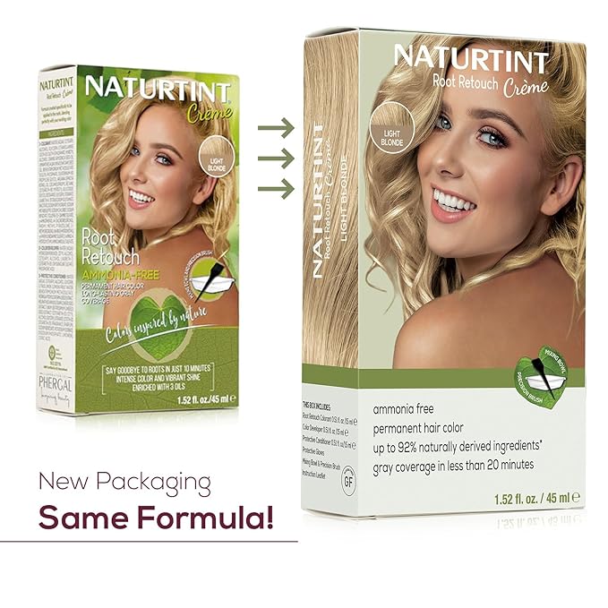 Naturtint Light Blonde Root Retouch Crème Permanent Hair Color - Ammonia Free, Conceal Grays, No Artificial Scent, 1.52 Fl Oz