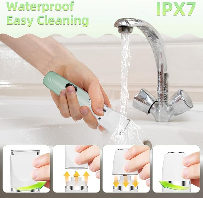 RUIBO Bikini Trimmer for Women, 3-in-1 Painless Electric Razors for Silk Skin, Wet/Dry Body Hair Shaver for Face Nose Eyebrow Arms Armpit Legs Pubic Area, IPX7 Waterproof, Ceramic Blade