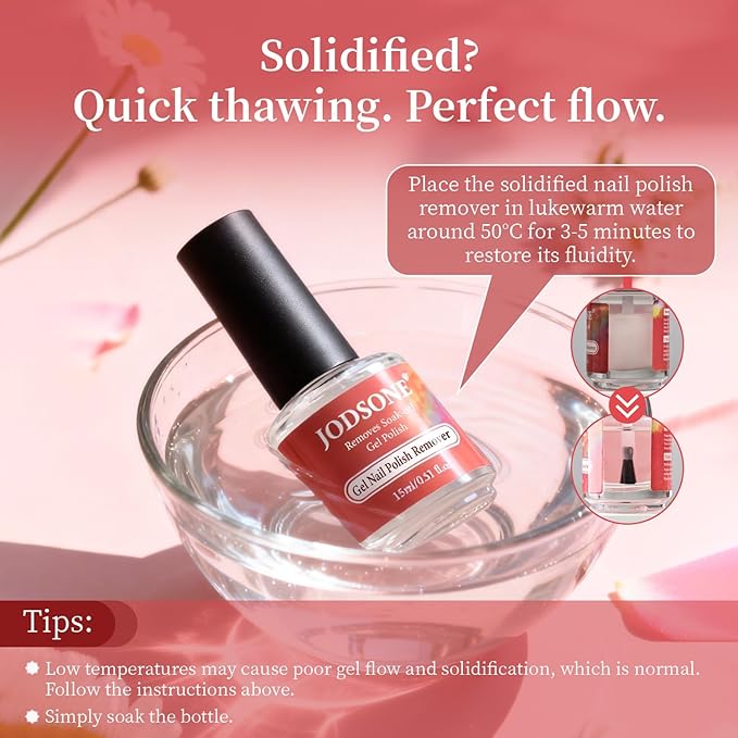 JODSONE Gel Nail Polish Remover 2Pcs Gel Nail Polish Remover 3-5 Minutes Gel Remover Quick