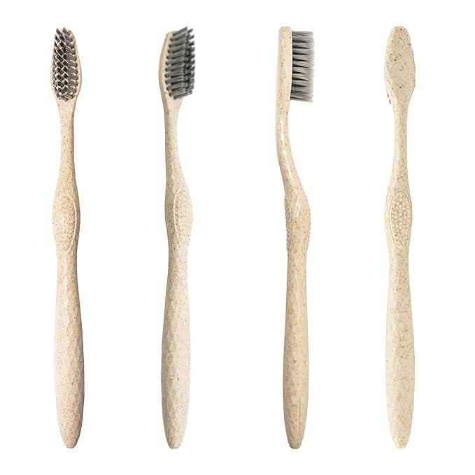Bleeker and Rowe Biodegradable Eco-Friendly Toothbrushes - Individually Sealed - BPA Free Soft Bristles - Sustainable - Recycled Packaging (Pack of 3)