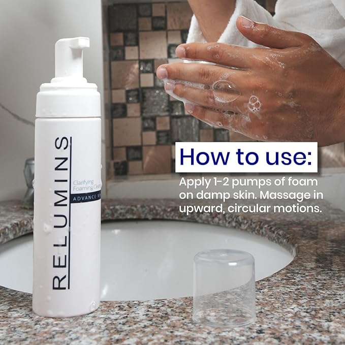 Relumins Advance Clarifying Foaming Cleanser | Gentle & Effective Facial Cleanser for Sensitive Skin | Removes Dirt, Oil & Makeup, Non-Drying Formula – 200ml