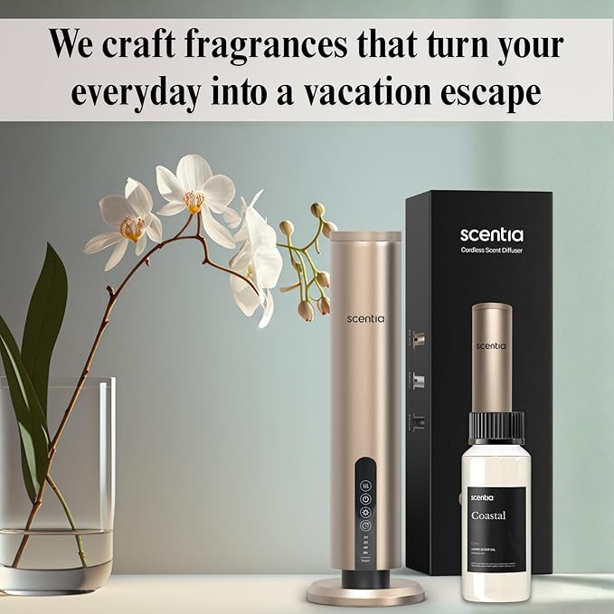 Scentia Coastal Diffuser Oil Inspired by 5-Star Spa Scent - 120 mL 4.06 fl oz - Essential Oil Blend Botanical Jasmine, Bergamot & Fresh Notes for Aromatherapy &Waterless Diffusers