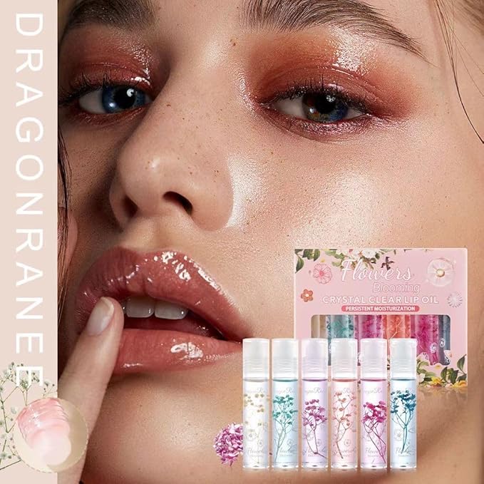 Petansy Flower Jelly Lip Oil Set 6 Packs Long