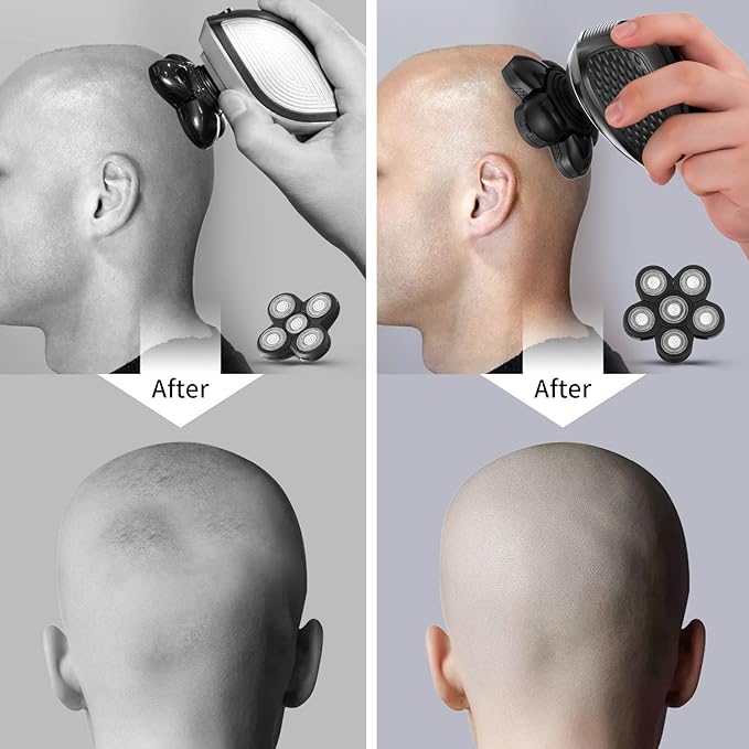 Head Shavers for Men - Upgraded Multifunctional Bald Head Shaver, Waterproof Electric Razor for Men Cordless Rechargeable Shaving Grooming Kit (Gray)