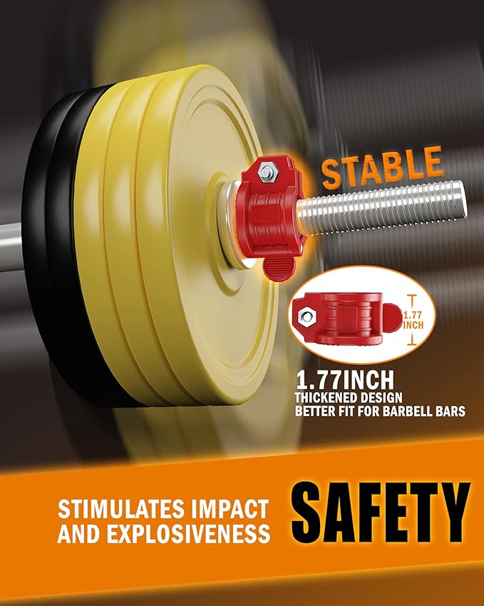 Barbell Clamps 1 Inch or 2inch - 2 0.98-1.18inch)