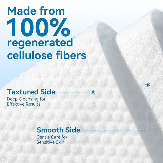Face Towels, Disposable Biodegradable Clean Facial Towelette for Sensitive Skin, Lint- free Face Cloths for Makeup Remover, Ultra Soft Dry Wipes, Skincare Women Cleansing 240 Count (3 Packs)