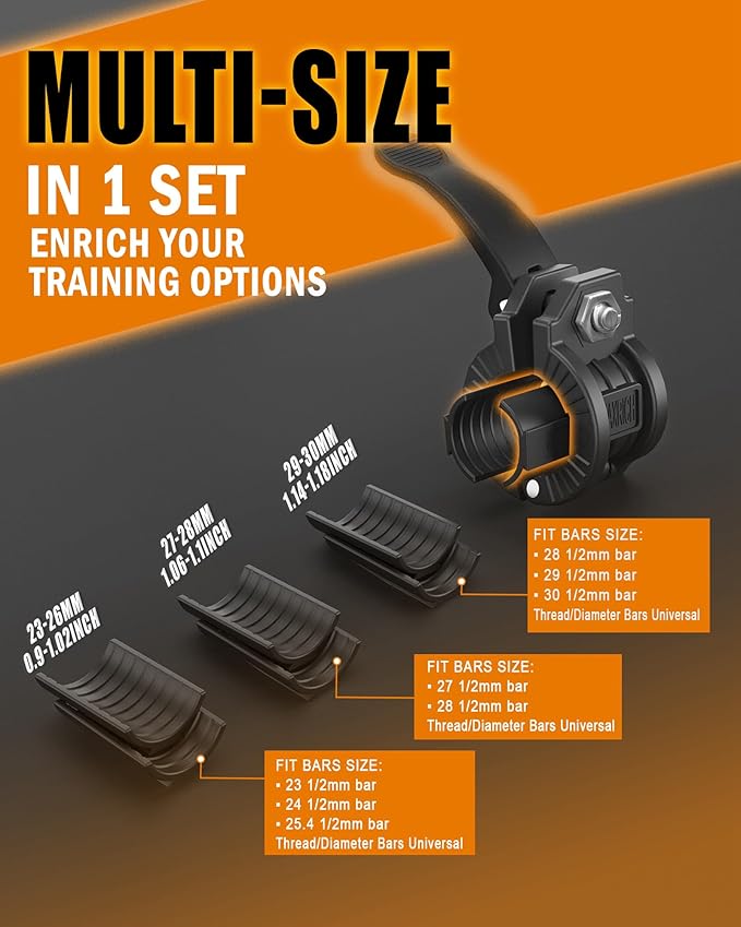 Barbell Clamps 1 Inch - 2 PCS Adjustable 0.98-1.18inch)