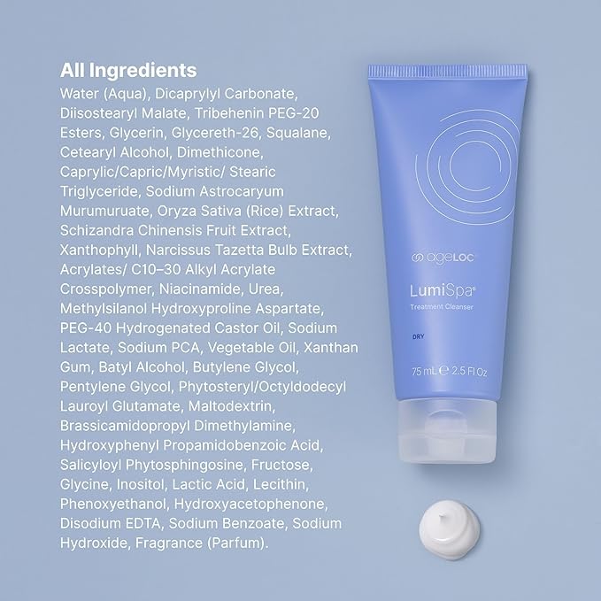 Nu Skin ageLOC LumiSpa Treatment Cleanser | Dry Skin | Cushions and Gently Cleanses for Soft, Supple Skin | Enhanced LumiSpa Performance | Infused with ageLOC Technology | 2.5 fl oz