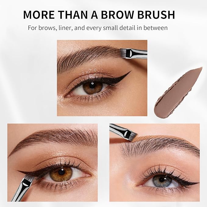 DUcare Angled Eyebrow Brush Precise Eye Brow for Shaping Definition, Ideal for Eyebrow, Eyeliner, Detail Work, Vegan