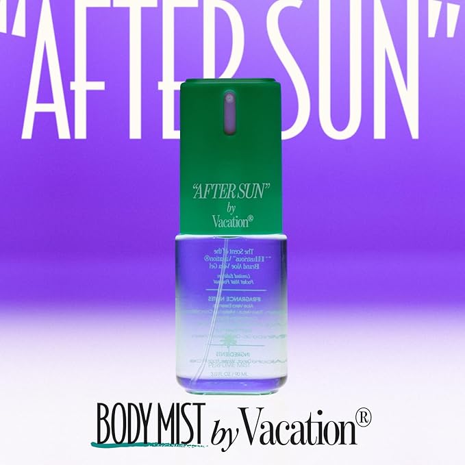 VACATION AFTER SUN Body Mist, Perfumed Body Spray for Women & Men, Aloe Vera, Iced Cucumber Water & Green Tea Verjus Scent, Layer with Eau de Toilette, Summer Fragrance, Travel Size 3 fl oz