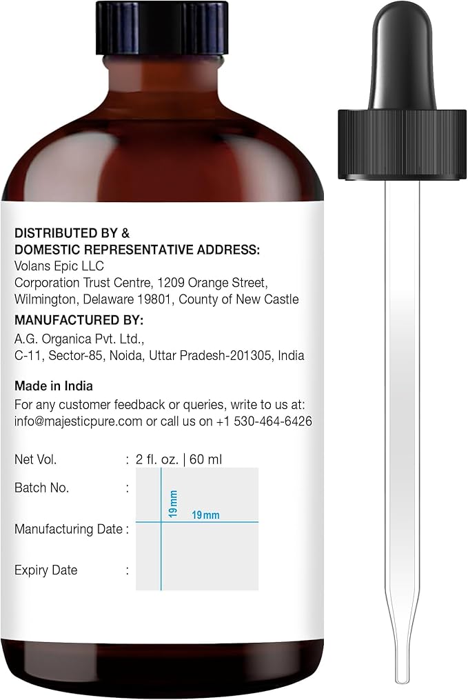Majestic Pure Essential Oil with Glass Dropper - 100% Pure and Natural - Essential Oils for Diffuser, Aromatherapy, Soap and Candle Making, Frankincense Essential Oil, Frankincense Oil, 2 Fl Oz