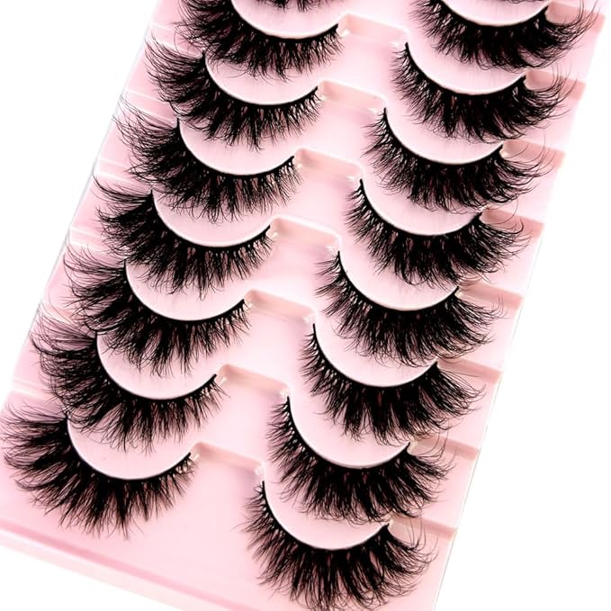 HBZGTLAD Soft Mink Eyelashes 3D Curl Winged End Eye Elongated Fake Lashes Thick Handmade Natural False Eyelash Messy Cross Lash Wholesale (QY-2#)