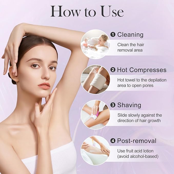 Smooth Glide Epilator for Women, 2 Speeds Painless Hair Removal Device with 36 Tweezers & LED Light, Rechargeable Epilators Hair Removal for Face, Bikini, Arms, Legs, Armpits (Hot Pink)