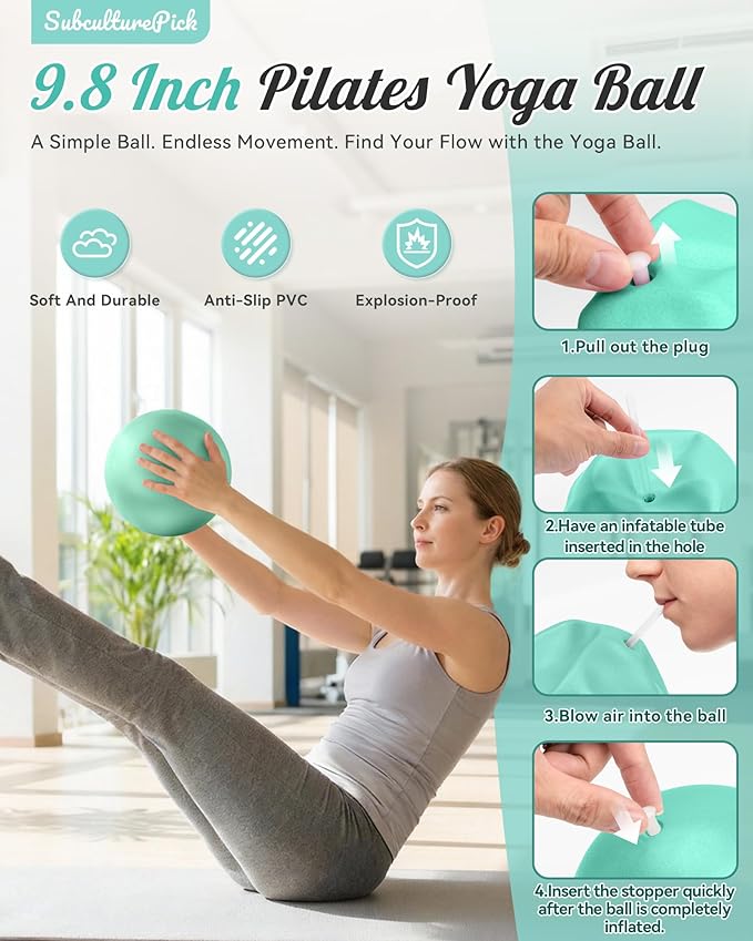 Pilates Ring Set, Home Pilates Kit for Women Pilates Equipment Ring and Ball Set Magic Circle Hoop with 5 Resistance Bands Compact Toning Fitness Essentials Starter Set Accessories