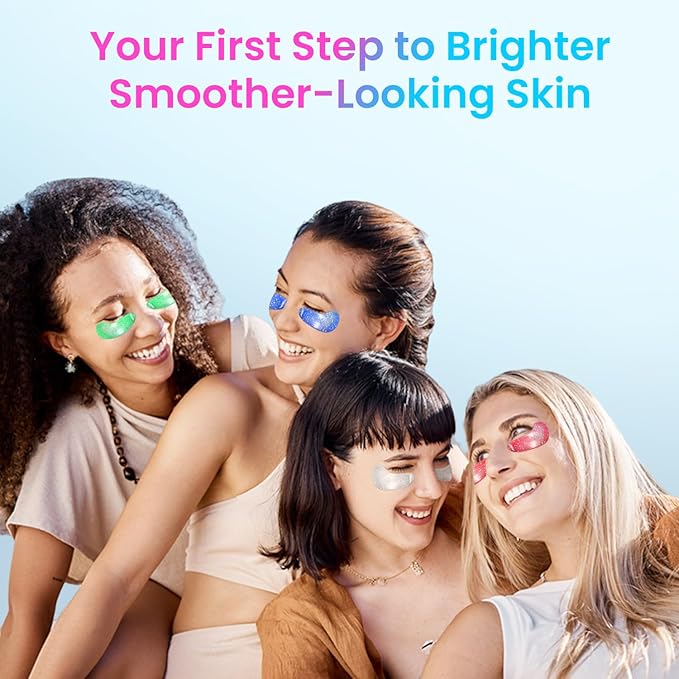 Onespring Eye Masks (8 Pairs) - Travel Essentials - Under Eye Patches for Dark Circles, Puffiness, Fine Lines with Collagen, Revitalises and Refreshes Your Skin, Bridesmaid Gifts for Her