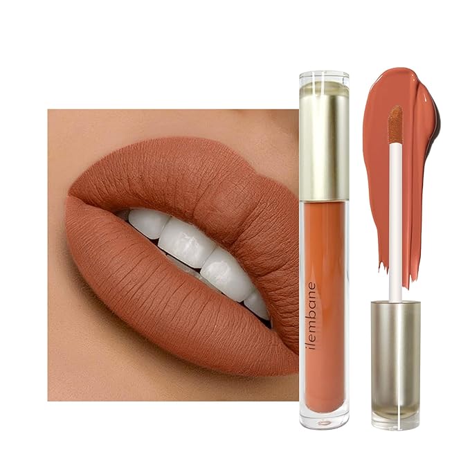 ilembane Smoky Rose Liquid Lipstick - Long-Lasting, Smudge-Proof, Transfer-Resistant Lip Color,Waterproof, Non-Transfer Formula (Moonlit Melody)