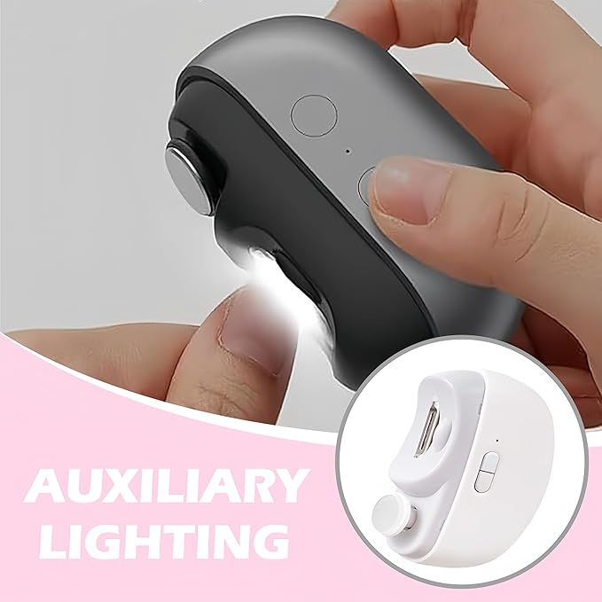 Electric Nail Clipper, 3 in1 Automatic Electric Nail Clipper with Polishing for Fingers and Toes, Toenail Clippers with 2 Adjustable Speeds for Senior Adults (Pink)