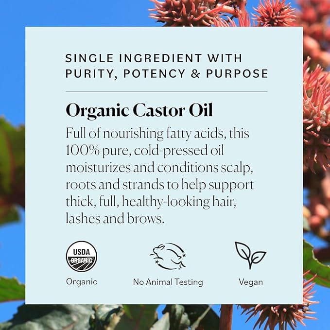 Sky Organics Castor Oil USDA Organic Cold-Pressed (16oz x 2 Pack) 100% Pure Hexane-Free Castor Oil - Conditioning & Healing, For Dry Skin, Hair Growth - For Skin, Hair Care, Eyelashes