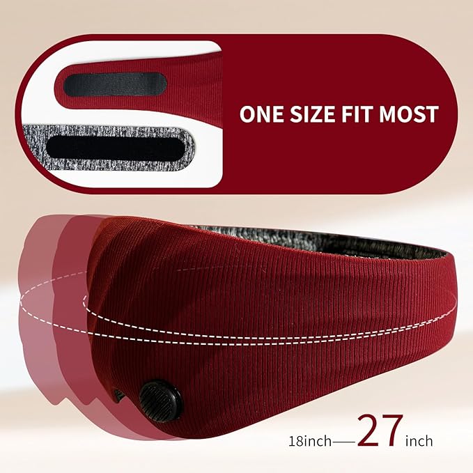AiSleep Sleep Mask, Scented Eye Mask for Sleep, 100% Blackout Eye Mask for Women Men, 3D Contoured Cup, Zero Pressure Soft Comfortable Sleep Mask for Travel-Red