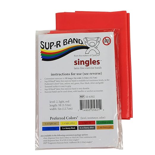 CanDo 10-6302 Sup-R Latex Free Exercise Band 5' Length,