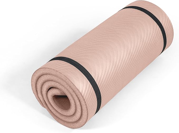 Tone Fitness 1-Inch Thick Yoga Mat | High-Density, Non-slip Exercise Mat with Carrying Strap for Yoga, Pilates, & Home Gym Workouts | Multiple Options