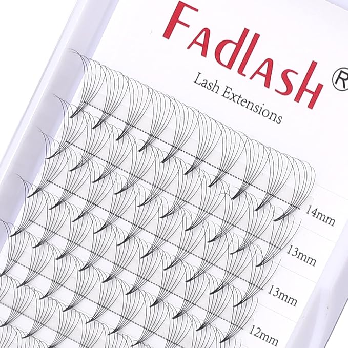 Premade Fans Volume Lash Extensions C D Curl Mix Tray 8-14mm .07 6D Handmade Pre made Fanned Russian Cluster Eyelashes by FADLASH (6D-0.07-C, Mix 8-14mm)
