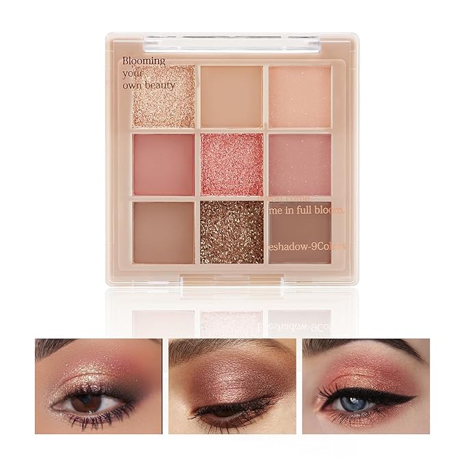 Boobeen Nude Eyeshadow Palette - Matte and Shimmer Makeup, Highly Pigmented Creamy Eye Shadow Powder, Create a Neutral Eye Look, Long Wearing