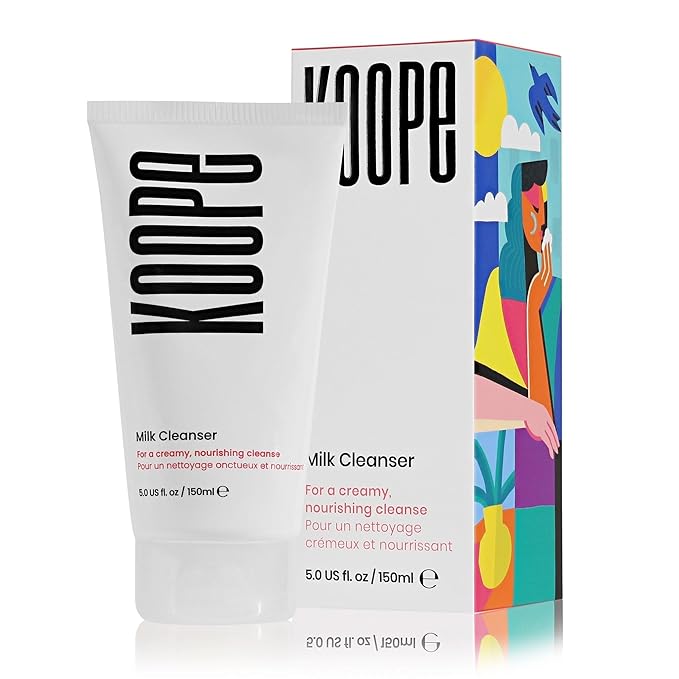 Koope Milk Face Wash, Cleanser For All Skin Types, Ultra-Creamy, Makeup Remover, with Centella, Aloe, Amino Acids and Grape Seed Oil. Free from Parabens, Sulphates & Fragrances, Vegan, 5.0 FL OZ