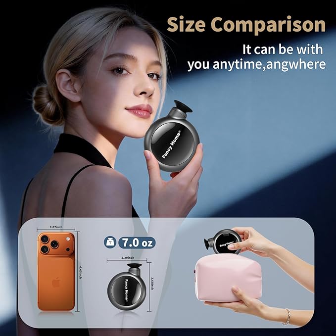 Fancy Home® Mini Massage Gun - Small Titan | Palm-Sized Deep Tissue Massager Gun, Unique Circular Pocket Muscle Massage Gun, Cordless Powerful 3200 RPM | Ultra Quiet | Travel-Friendly & Gift Ready