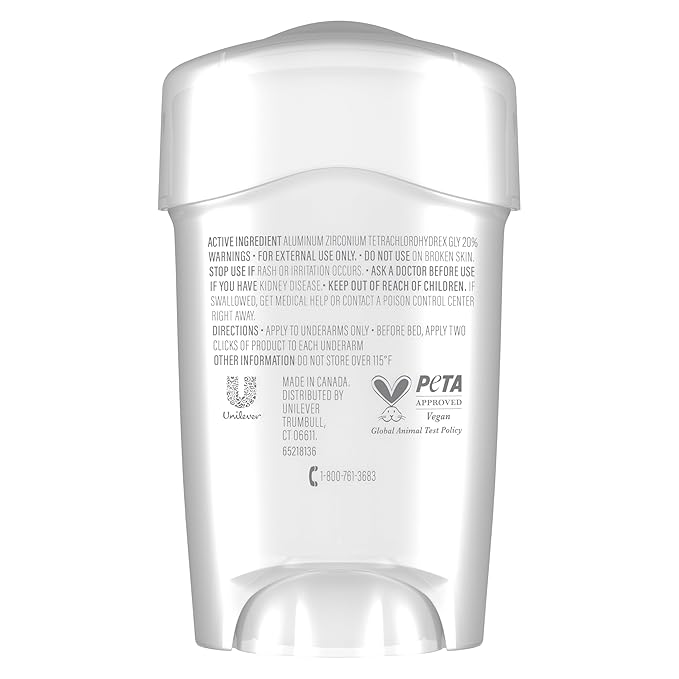 Dove Clinical Protection Antiperspirant Deodorant For Sweat and Odor Protection Original Clean Antiperspirant For Women Made With 1/4 Moisturizers 1.7 oz