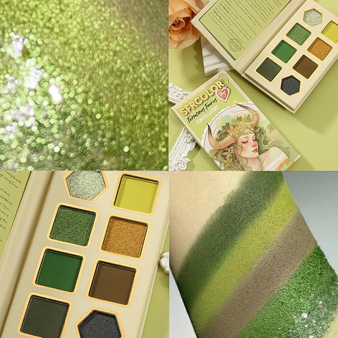 12-Color Zodiac Eyeshadow Palette, Matte Metallic Shimmer Pressed Pigments, Highly Pigmented Makeup Palette for Professional & Daily Eye Makeup (8283 Taurus)