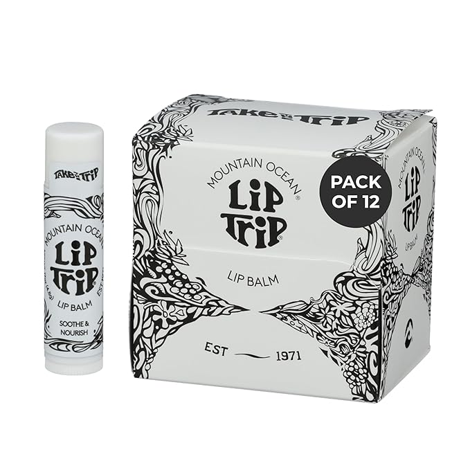 Mountain Ocean The Original Skin Trip Lip Balm, .17 Oz Tube (Pack of 12), Nourishing, Healing & Hydrating Lip Moisturizer, with Lanolin, Beeswax & Coconut Oil (New Look, Same Formula)