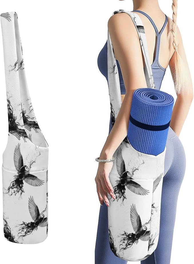 Portable Single Shoulder Yoga Mat Bag Carrier with Pocket Spacious Storage for Yoga Gym Fitness