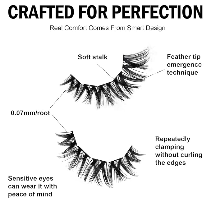 Lash Clusters 8-18mm Wispy Eyelash Clusters 144pcs Cluster Lashes DIY Individual Lashes Clusters with Soft Thin Band for Self Use,Beginner-Friendly(sylph-771)