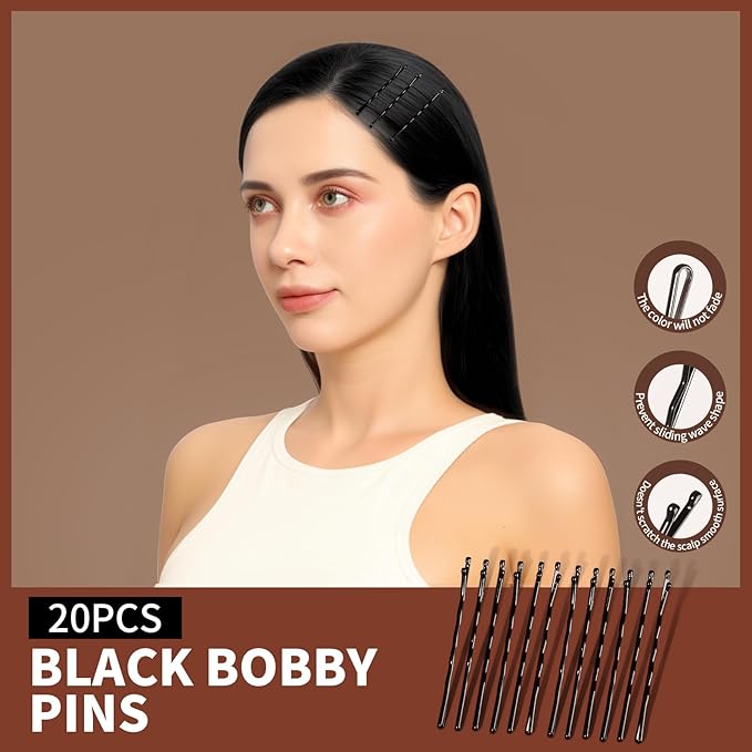 Teenitor Hair Accessories Kit for Woman Girls 500pcs Elastic Hair Bands 30pcs Ponytail Holders, Black Seamless Thick Hair Bands, 40pcs Bobby Pins Black Clear