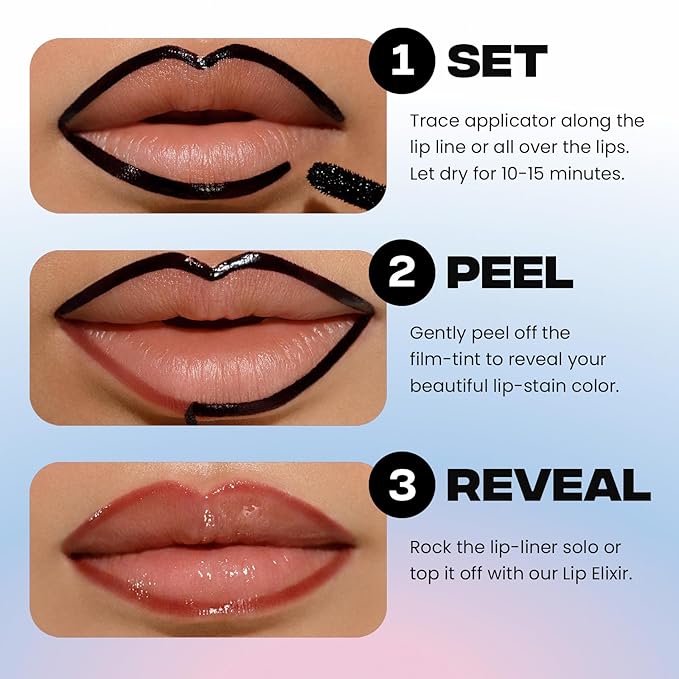 Sacheu Lip Liner STAY-N Peel Off Lip Stain — Long Lasting Waterproof Lip Tint with Hyaluronic Acid & Vitamin E — Transfer Proof Matte Finish, Vegan & Cruelty-Free (HEY-zel)