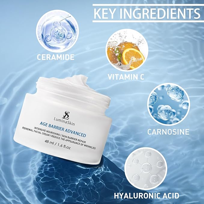 LuminaSkin Age Barrier Advanced Cream - Fix & Renewal Facial Cream - Hydrating Face Moisturizer, Anti Aging & Skin Barrier Repair Face Cream