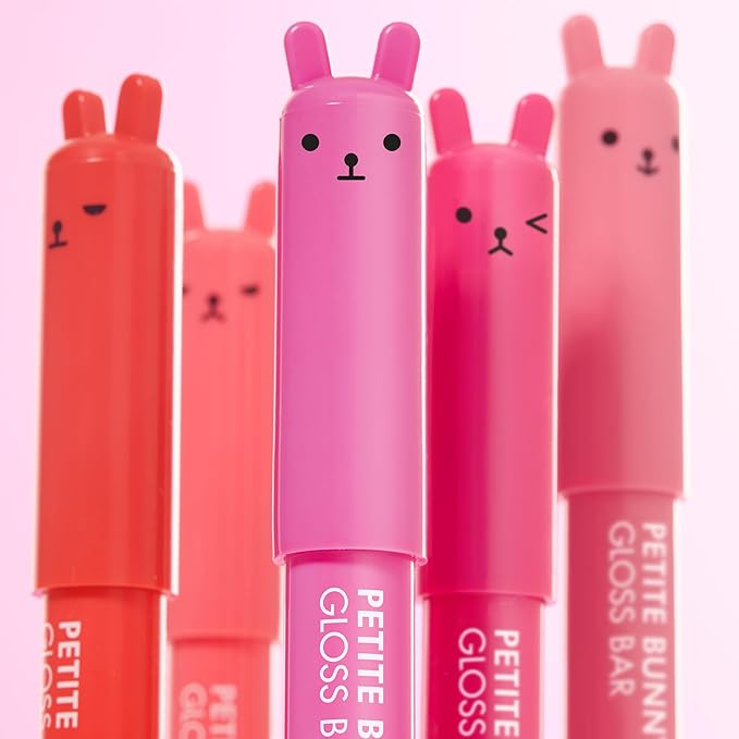 TONYMOLY Petit Bunny Lip Gloss for Women, Easter Basket Stuffer, Long Lasting Lip Crayon, Korean Lip Gloss, Vitamin E Enriched, Soften & Moisturize Lips, Juicy Strawberry