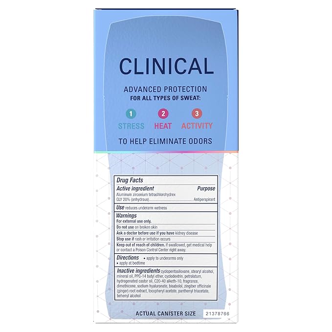 Secret Clinical Strength Antiperspirant Deodorant for Women, 100hr Sweat & Odor Protection, 3X Stress Protection with Hyaluronic Acid, Invisible Solid, Completely Clean Scent, 2.6 oz (Pack of 2)